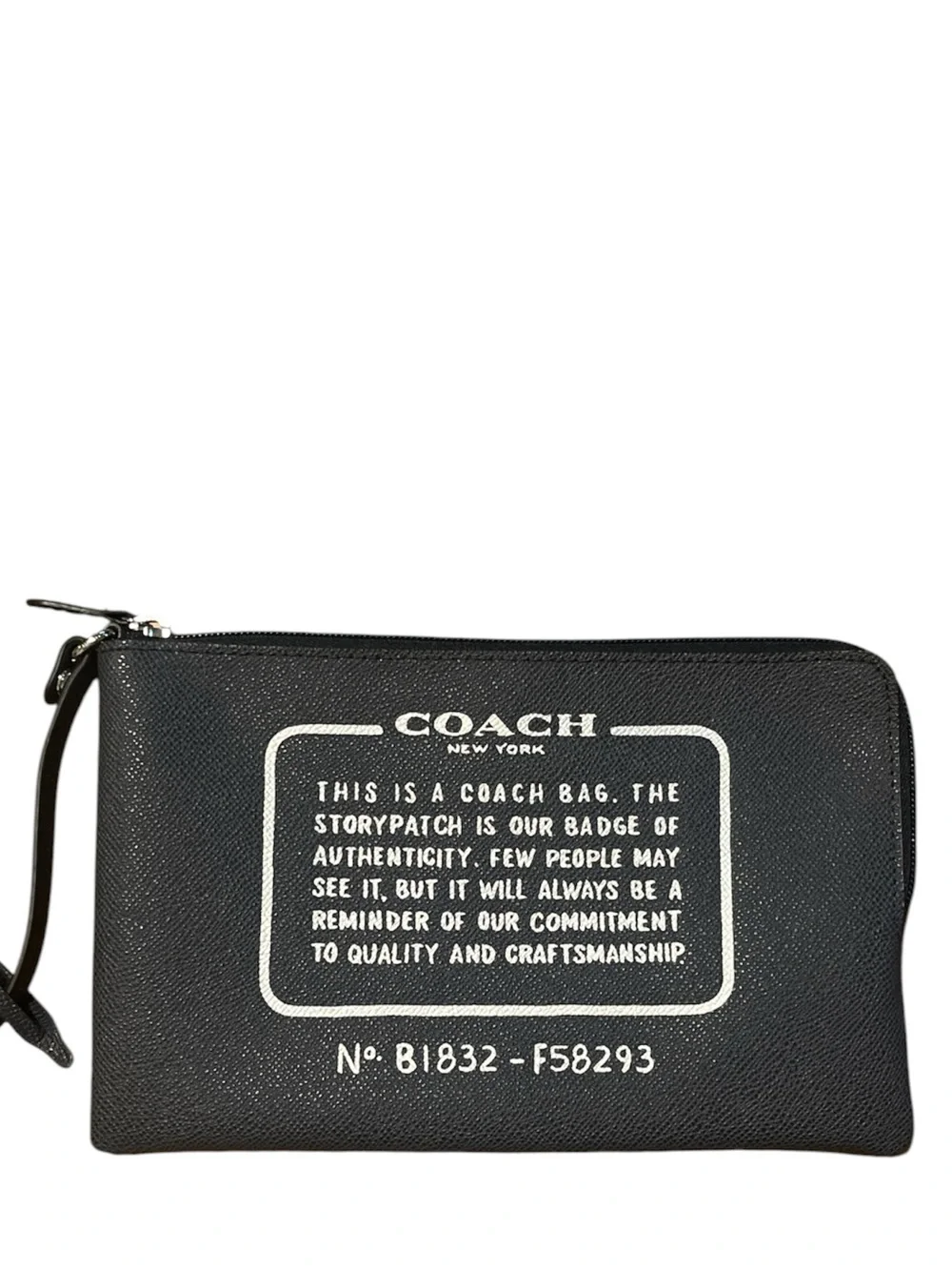 COACH Storypatch Navy Wristlet